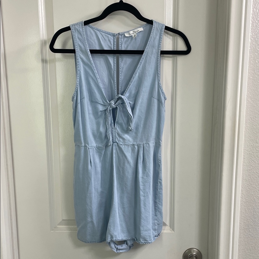 Love Tree Sky Blue V-Neck Romper